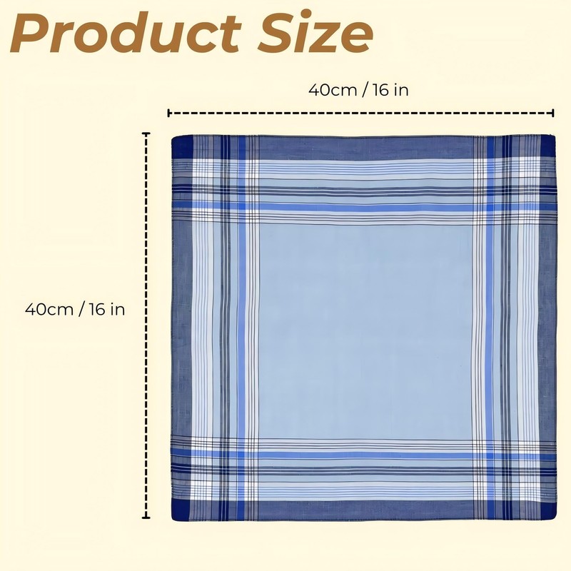 12 Pack Men's Handkerchiefs Cotton Handkerchief for Men Classic Assorted
