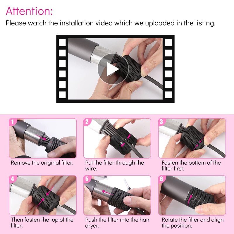 Hair Dryer Filter Replacement for Dyson Supersonic HD01 HD03 HD07