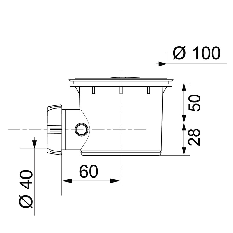 Wirquin 30722460 Drain Fitting for Design or Tiles Shower Tray