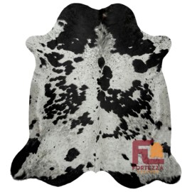 Fortezzaoutlet Cowhide Rug Chromatic Black and White | Premium Quality | Large 6' x 7'