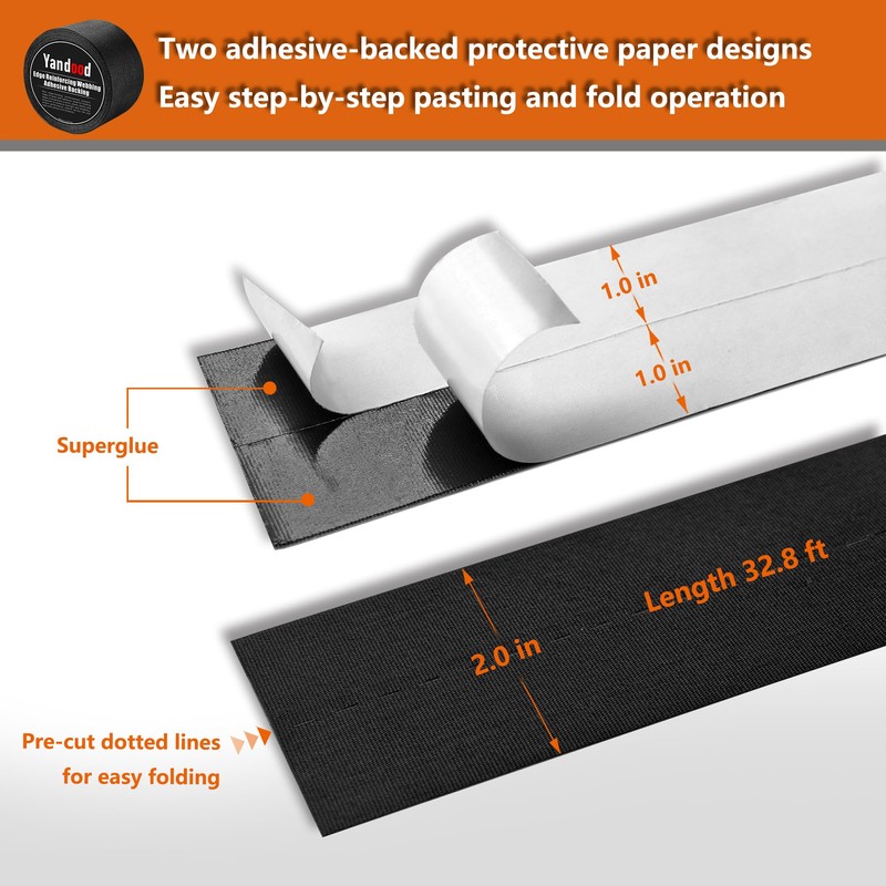 Yandood Edge Reinforcing Webbing Tape, Nylon Adhesive Binding Tape for