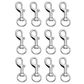 ZWWOGE Pack of 12 Small Carabiner Hooks with Swivel 360° Carabiner Small Dog Lead with Swivel for Swivel Carabiner Pets Hook