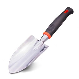 Mini Garden Tool Heavy Duty Indoor Outdoor Hand Planting Tool with Ergonomic Handle Gifts for Garden Lovers Black and Orange Trowel