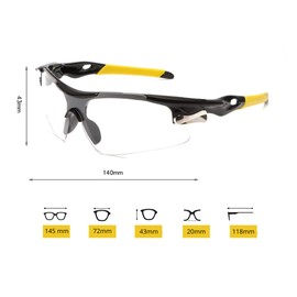 JJ LMS Padel Goggles Protection Padel Glasses with Transparent Protective Lenses Sports Safety Glasses Padel