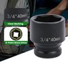 szkoo 3/4" Drive 40mm Impact Socket Chrome Molybdenum Steel 6