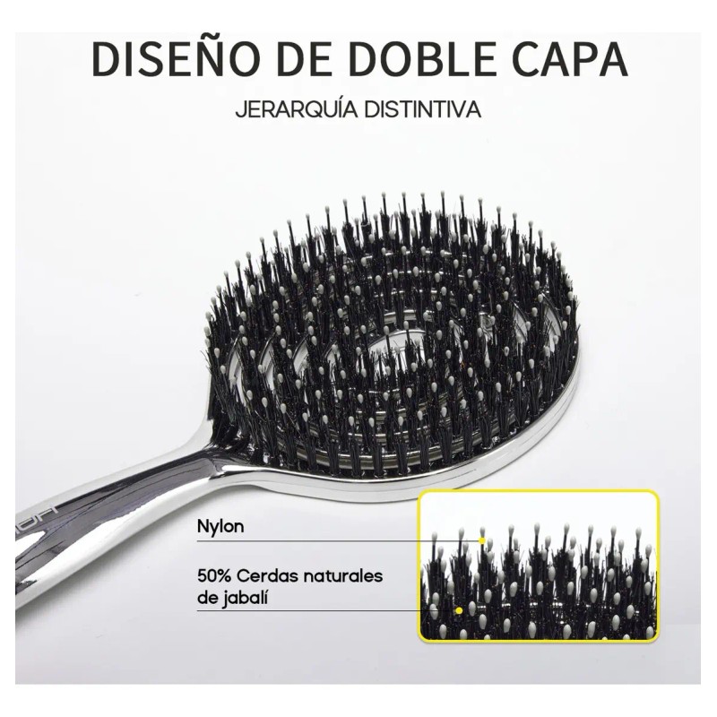 Cepillo De Cerda De Jabalí Y Nylon De Doble Capa