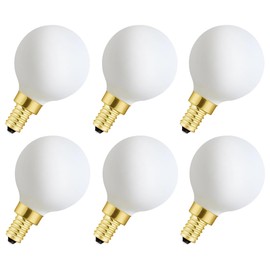 XININSUN Frosted G16.5 globe light bulb,e12 Round Candelabra Bulb 40 watt,4W Chandelier Light Bulbs,Milky White Candelabra LED Bulb,Dimmable,4W 4000K Daylight 400lm,6Pack