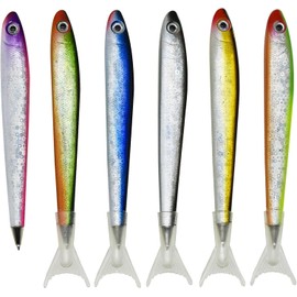 Maydahui Cute Ocean Fish Oil-Based Ballpoint Pen, Set of 6, 0.03 inches (0.7 mm), Black Ink, Stylish, Cute Stationery for Notebooks, Kids, Students, Gift
