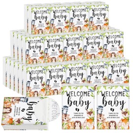 Reallnaive 50 Packs Woodland Baby Shower Pocket Tissues for Guests Facial Tissues Packs 3 Ply Small Travel Size for Woodland Animal Baby Shower Party Favors Supplies Thank You Gifts