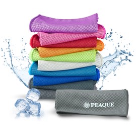 PEAQUE Cooling Towel, Cooling Towel, Microfibre Sports Towel, Cooling Towel for Fitness, Sports, Travel, Yoga (Grey)