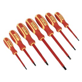 Sealey S0756 Electrician's VDE/TUV/GS Approved Screwdriver Set, Red, 7 Pieces