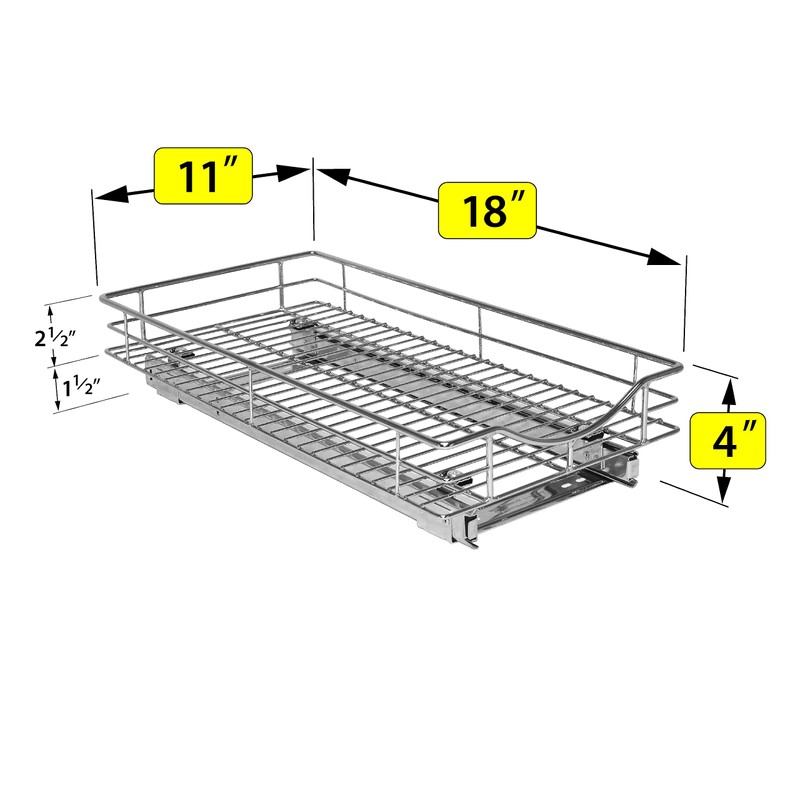 LYNK PROFESSIONAL® Pull Out Cabinet Organizer, 11" x 18" Slide