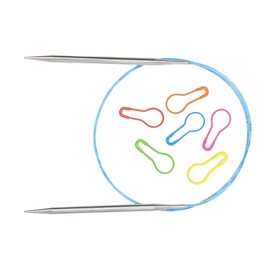 addi Skacel 40" (100cm) Turbo Knitting Needles with All Things Knitting Brand Stitch Markers (2.25mm)