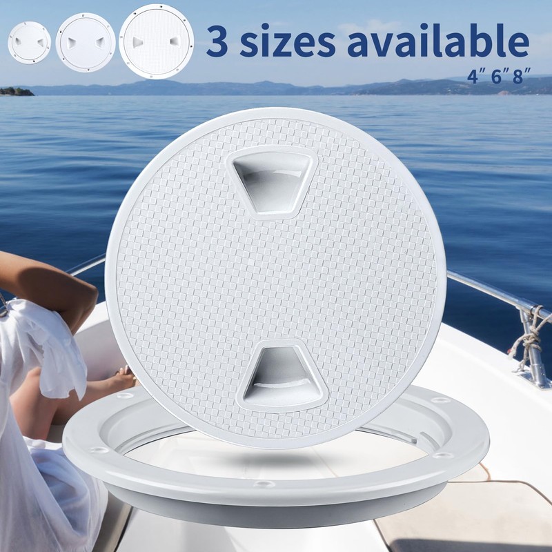 Smartmarine Boat Hatch White 4" 6" 8" Round Non Slip