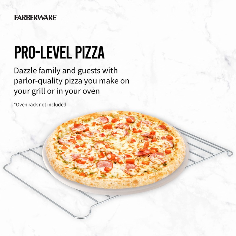 Farberware BBQ Round Pizza Stone, 10-Inch