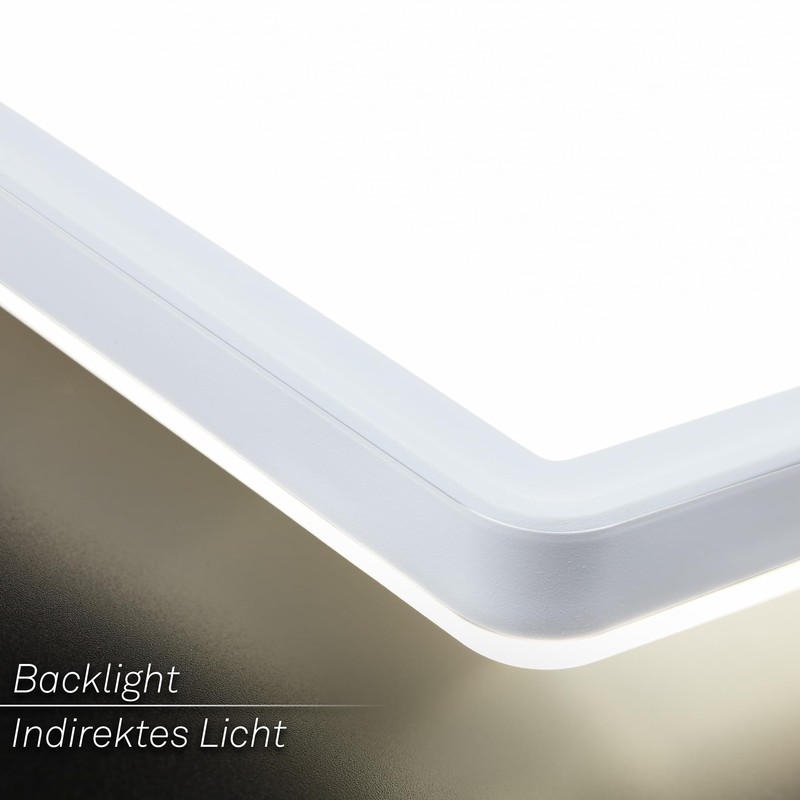 BRILONER - LED ceiling light with indirect light, flat, neutral