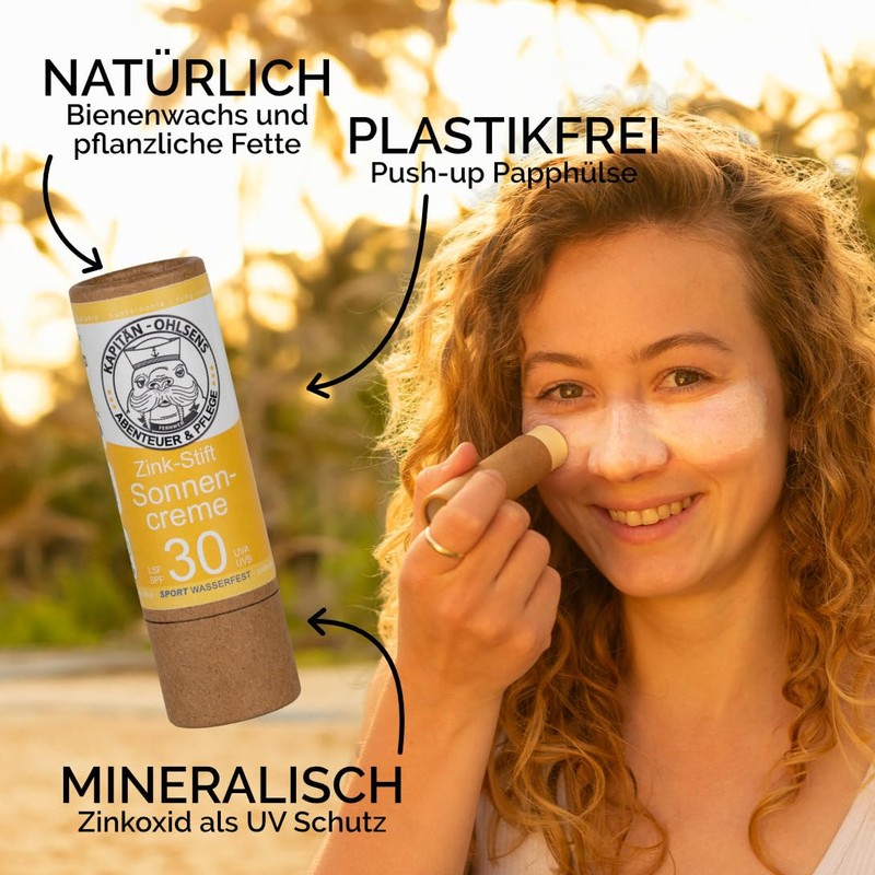Zink-Stift Sonnencreme LSF 30 - wasserfest - mineralischer zinc stick