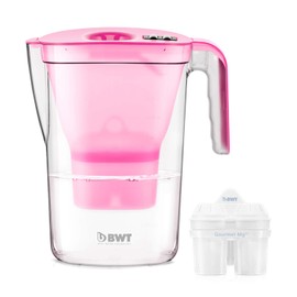 BWT Vida Pink Water Filter 2.6 L | Filter with 1 Magnesium Filter Cartridge | Water Filter Drinking Water | For Food & Drinks | Filters Limescale, Chlorine, Lead & Copper