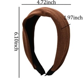 Brown Wide Headband for Womens Hair Fashion Extra Wide Fabric Headbands Hairband Non Slip Thick No Teeth Cloth Hairbands Fall Brown Hair Accessories for Women