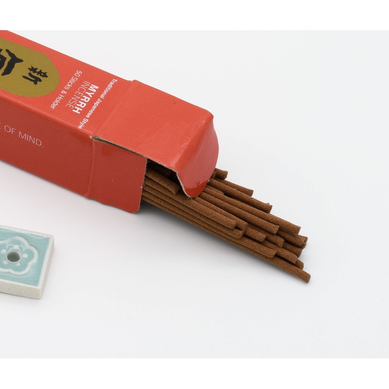 Nippon Kodo Morning Star Myrrh Japanese Incense Sticks with Ceramic