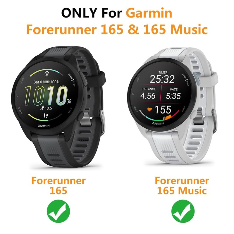 HOMTERN 2-Pack Cases Compatible with GARMIN Forerunner 165/165 Music Case,Flexible