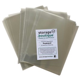Storage.boutique Postcard Protection Sleeves, Acid Free & Archive Standard, Classic Size, 150 x 100 mm, 50