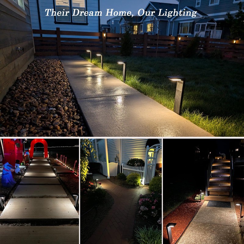 JOFIOS Solar Pathway Lights 4 Pack with Warm White and