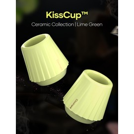Cocinare KissCup Ceramic Espresso Cup – 2.2oz Demitasse Cup for Espresso, Pour-over coffee & Tea, Lime Green, Ceramic Collection
