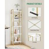 Hzuaneri Bookshelf, Book Shelf, Industrial Bookcase with 2 Hooks, Coner