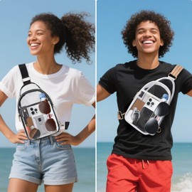 Aodotx Clear Bag for Stadium Events, Clear Crossbody Bags for Women Men with Adjustable Strap for Sport Concert