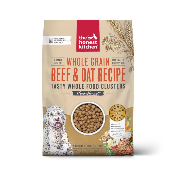 The Honest Kitchen Whole Food Clusters Whole Grain Beef & Oat Dry Dog Food, 20 lb Bag