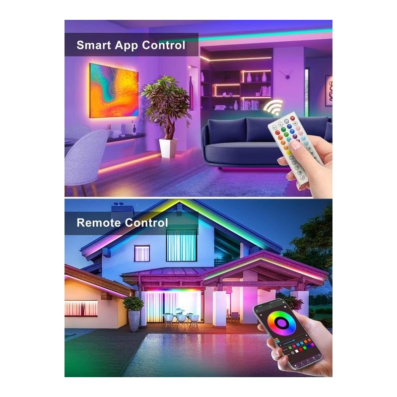 Ledagic 48ft RGB LED Neon Rope Lights with App, Remote