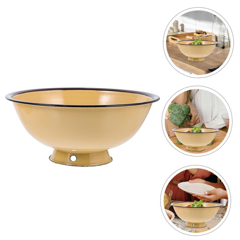 MAGICLULU Household Enamel Bowl Useful Instant Noodle Bowl Vintage Food