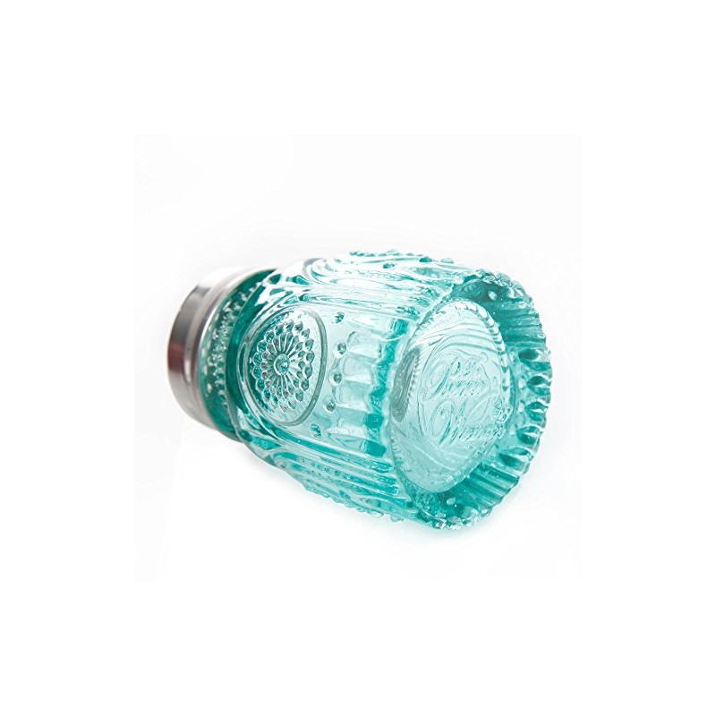 The Pioneer Woman Adeline Teal Pressed Glass Salt and Pepper