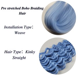 Blue Boho Hair for Braiding Braid in Hair Extensions for Bohemian Braiding Hair