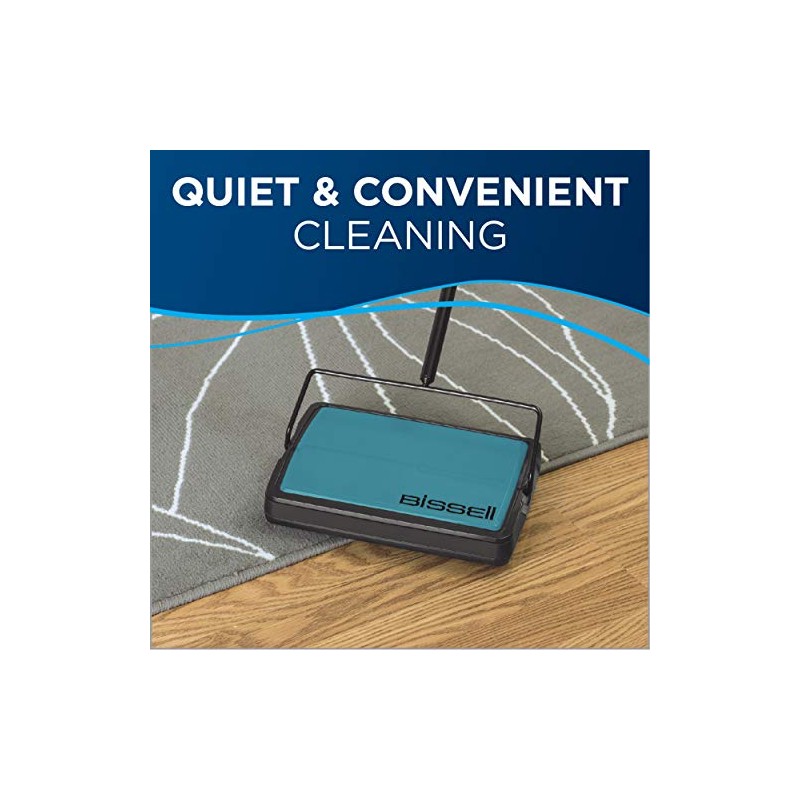 Bissell Easy Sweep Compact Carpet & Floor Sweeper, 2484A, Teal