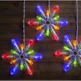 GE Color Choice 8 Count Multi-Function Color Changing Mini LED Snowflakes