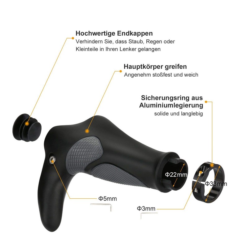 ELOSIS Bicycle Handlebar MTB Grips Ergonomic Handlebar Grips Bicycle Bike
