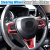 X AUTOHAUX 3 Pcs ABS Plastic Red Interior Steering Wheel