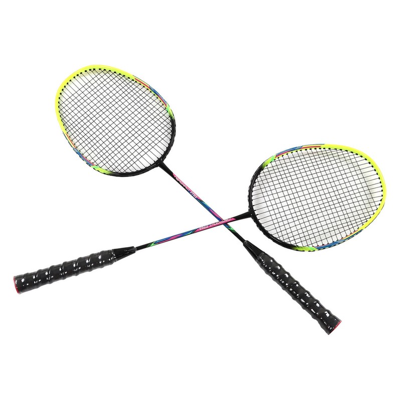 1 Pair Green Badminton Racket Set Fashionable Lightweight Comfortable Grip
