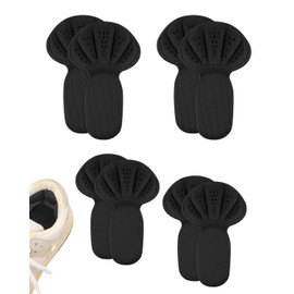 TPZORJX 4 Paar Fersenpolster-Einsätze Fersengriffe Schuhe Polster zu Große Schuhe Selbstklebende Fußpolster Polster Schuheinlagen Hintere Einlegesohlen Anti-Blasen-Schuheinlagen Fersenschutz-Schwarz