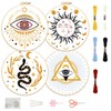 FREEBLOSS 4 Set 8'' Embroidery Kit for Beginners Divination Pattern