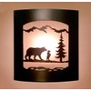 Rustic Bear and Cub with Pine Wall Sconce – Frosted