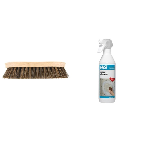 Elliott Wooden Hand Scrubbing Brush with stiff natural Bassine bristles,