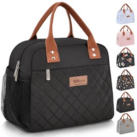 HOMESPON Lunch Bag Cooler Bag Lunch Bag Lunch Bag Lunch Bag Women Men Adults Insulated Bag for Work Office Picnic, Black Mesh Bags