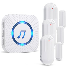 SanJie Door Sensor Chime for Door Opens， Door Entry Chime for Business/Home/Office/Store,500 FT Range,26 Chimes 5 Adjustable Volume Door Ringer Alert 3 Sensors + 1 Receivers