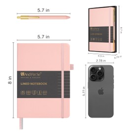 Juego de diario y bolígrafo de piel forrado A5, cuaderno de tapa dura con bolígrafo, 160 páginas de papel rayado grueso de 100 g/m² para hombres y mujeres, para trabajo, negocios, escuela o escritura