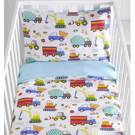 Kids Club Bright Trucks Cot Duvet Cover Set