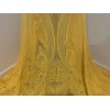wowfabric4less123 Yellow 4way stretch sequins Embroidery Mesh Lace fabric 50”