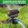 Reallnaive 3 Pcs Adjustable Oscillating Sprinkler 4 Way ABS Lawn